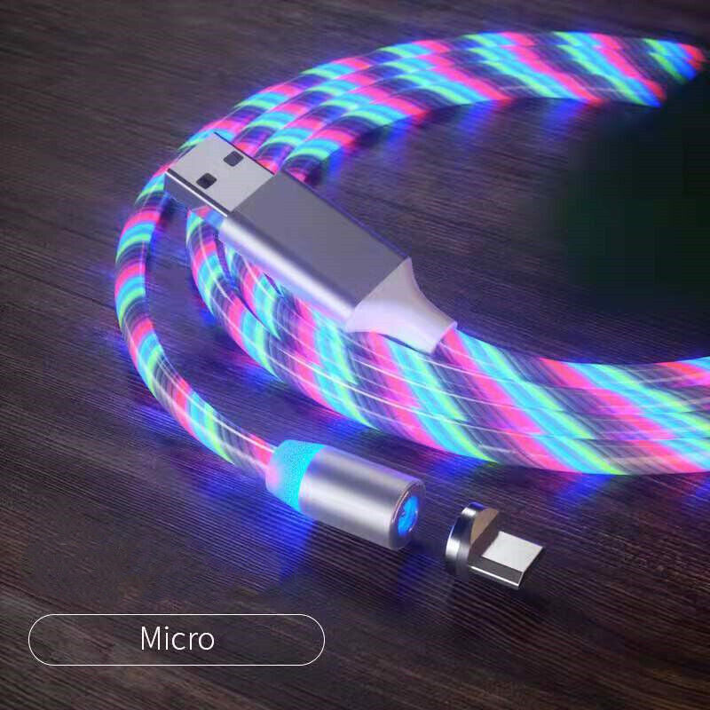 Magnetic Charging Cable Streamer Fast Charging Cable Lighting Micro USB Cable LE