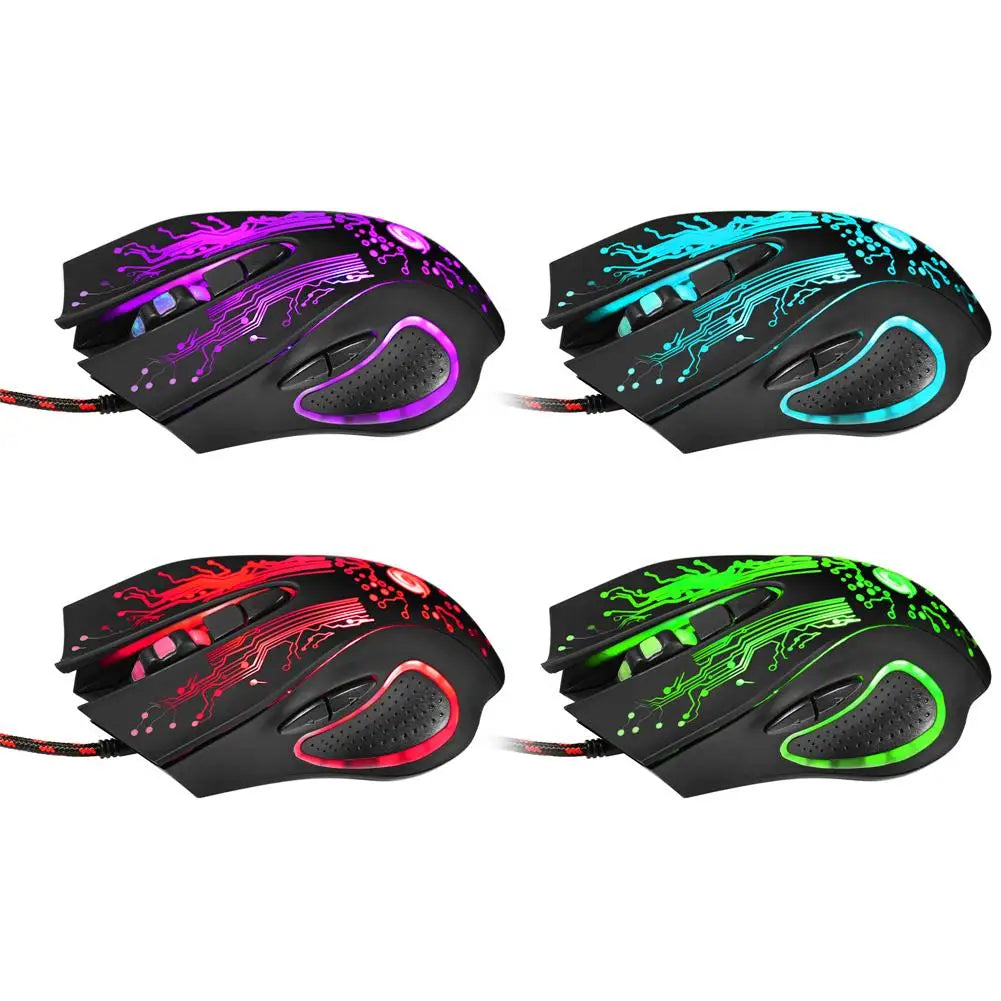 5500DPI USB Wired Gaming Mouse Adjustable 7 Buttons LED Backlit Professional Gamer Mice Ergonomic Computer Mouse for PC Laptop